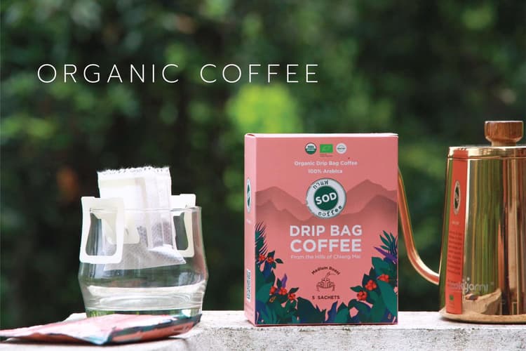 SOD Coffee : กาแฟดริปออร์แกนิก Organic Drip Bag Coffee Medium Roast 50 g