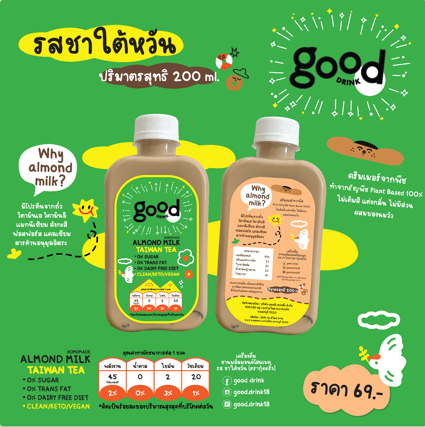 Almond Milk Taiwan Tea (ชาใต้หวัน)